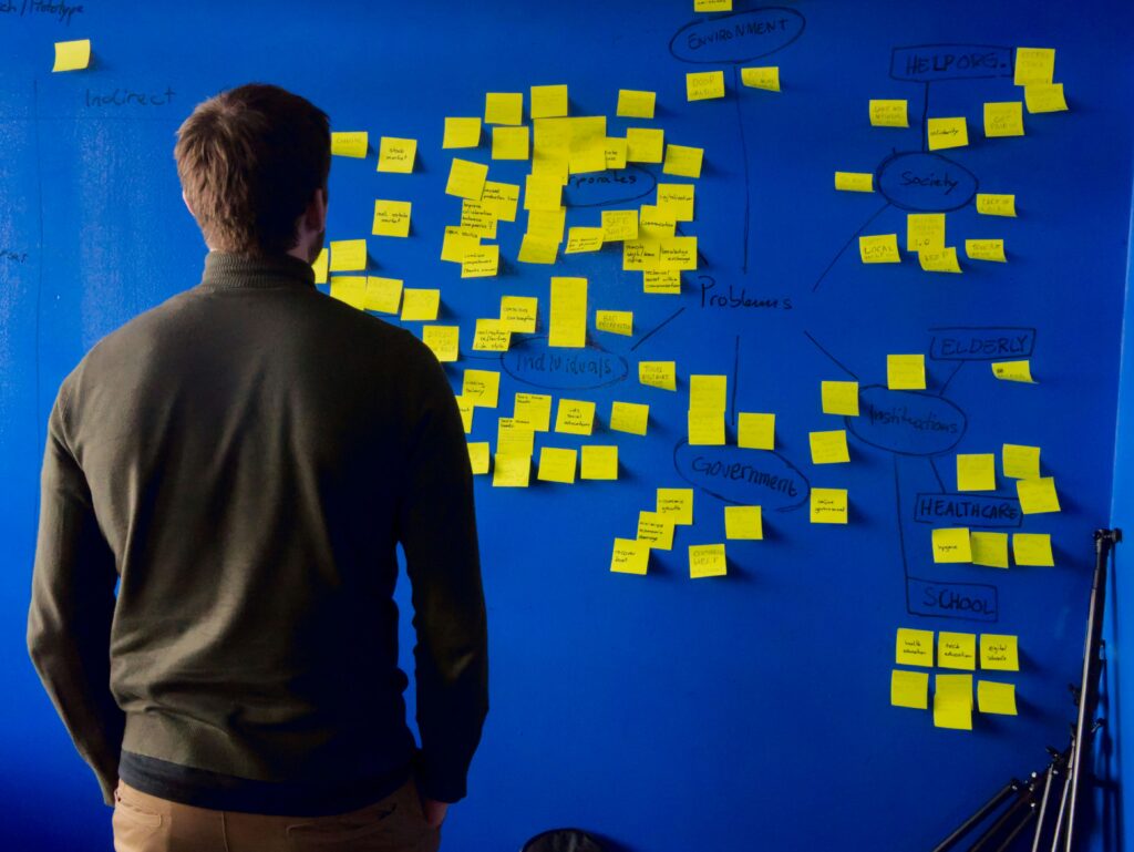 A photo of a founder planning the future
